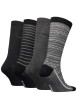 Thumbnail Coffret 4 paires de chaussettes hautes en coton stretch gris et rayées - Image 2