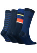 Thumbnail Coffret 4 paires de chaussettes hautes en coton stretch bleu marine et rayées - Image 2