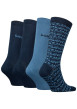 Thumbnail Coffret 4 paires de chaussettes hautes en coton mélangé à nuances de bleu - Image 2