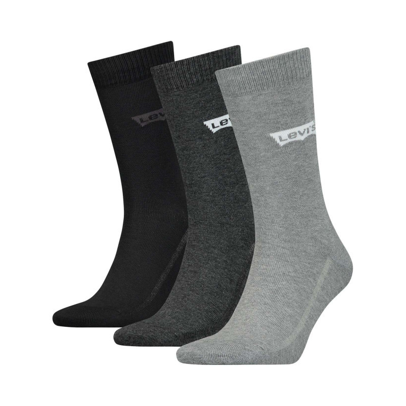Levi's® - Lot De 3 Paires De Chaussettes Fines Divers Gris, Coupe Haute En Coton Mélangé - Grises
