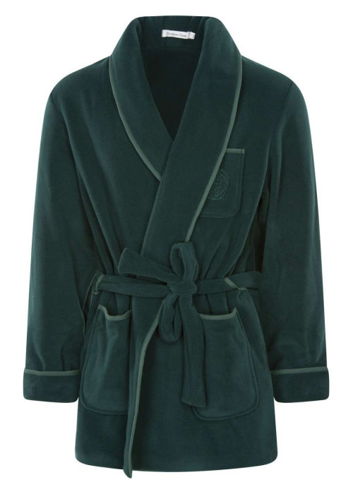 Peignoir à col châle sapin uni avec une coupe droite et une ceinture