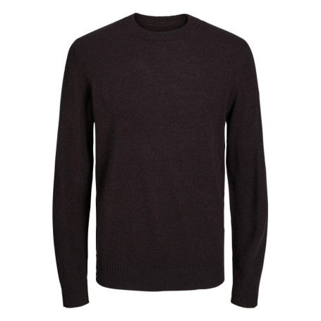 Pull en laine marron uni avec une coupe droite...