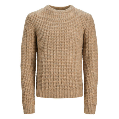 Pull en laine mélangée beige en jersey endroit...