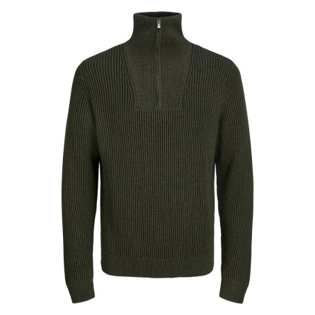 Pull en coton kaki en maille jersey avec une...