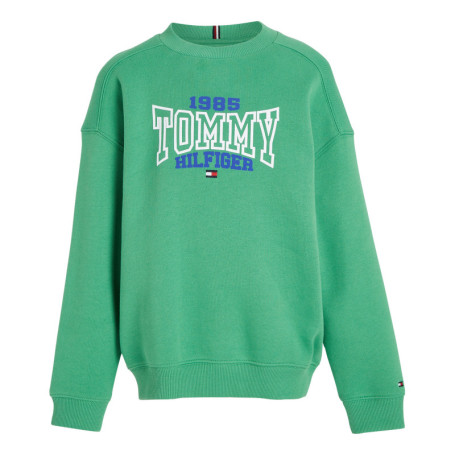 Sweat en coton mélangé vert uni avec une coupe...