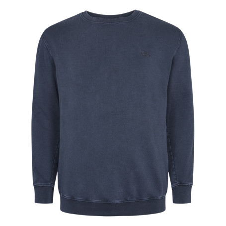 Sweat en coton marine uni avec une coupe droite...