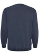 Thumbnail Sweat en coton marine uni avec une coupe droite et un col rond - Image 2