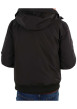 Thumbnail Blouson zippé noir uni avec une coupe droite et un col à capuche - Image 2