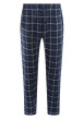 Thumbnail Pyjama long en coton marine à carreaux avec une coupe droite et un col v - Image 3