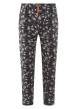 Thumbnail Pyjama long en coton noir et fleuri avec une coupe droite et un col rond - Image 3
