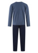 Thumbnail Pyjama long en coton bleu à imprimé une coupe droite et un col rond - Image 2