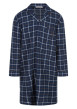 Thumbnail Pyjama chemise de nuit coton marine à carreaux à coupe droite et un col à revers