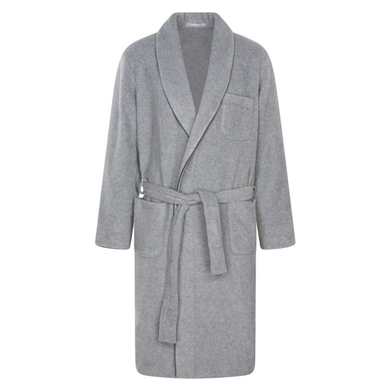 Christian Cane - Peignoir Gris Clair Uni Avec Une Coupe Droite Et Une Ceinture à La Taille - Gris Clair