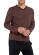 Thumbnail Pyjama long en coton noir imprimé géométrique avec coupe fermée et col v - Image 3