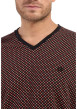 Thumbnail Pyjama long en coton noir imprimé géométrique avec coupe fermée et col v - Image 4