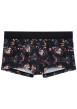 Thumbnail Boxer court noir fleuri avec une coupe près du corps et une taille élastiquée