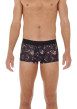 Thumbnail Boxer court noir fleuri avec une coupe près du corps et une taille élastiquée - Image 4