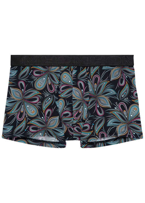 Boxer classique noir avec un imprimé mandala et une coupe fermée