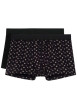 Thumbnail Lot de 2 boxers classiques en coton noir avec un imprimé pâquerette