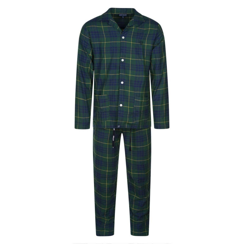Arthur - Pyjama Long En Coton Sapin à Tartan Avec Une Coupe Droite Et Un Col Français - Sapin Arthur - Pyjama Long En Coton Sapin à Tartan Avec Une Coupe Droite Et Un Col Français - Sapin