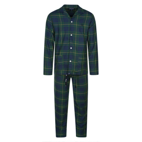 Pyjama long en coton sapin à tartan avec une...
