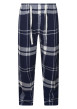 Thumbnail Pyjama long en coton marine à tartan avec une coupe droite et un col français - Image 3