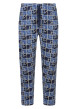Thumbnail Pyjama long en coton bleu imprimé vélo avec une coupe droite et un col rond - Image 3