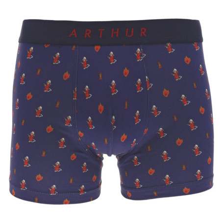 Boxer en coton marine imprimé avec une coupe...