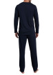 Thumbnail Pyjama long marine imprimé avec une coupe droite et un col rond - Image 2