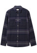 Thumbnail Chemise en coton marine tartan coupe regular et un col français