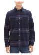 Thumbnail Chemise en coton marine tartan coupe regular et un col français - Image 5