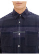 Thumbnail Chemise en coton marine tartan coupe regular et un col français - Image 6