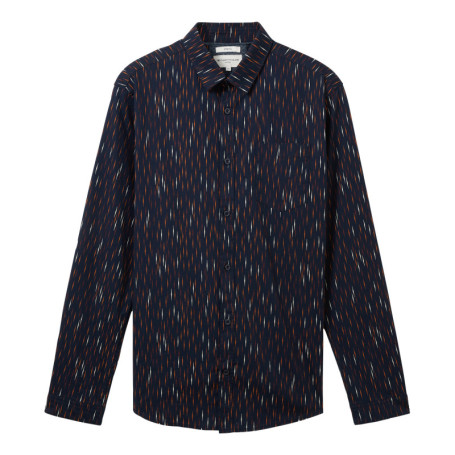 Chemise en coton marine imprimé coupe regular...