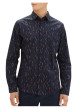Thumbnail Chemise en coton marine imprimé coupe regular fit col français - Image 5