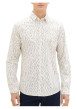 Thumbnail Chemise en coton blanc imprimé avec une coupe regular fit col français - Image 5