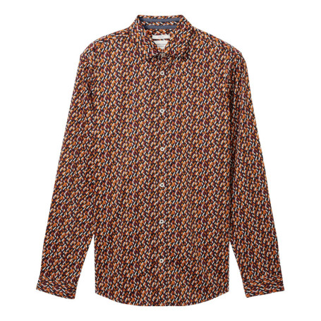 Chemise en coton marine imprimé coupe regular...