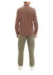Thumbnail Chemise en coton marine imprimé coupe regular fit avec un col français - Image 4