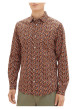 Thumbnail Chemise en coton marine imprimé coupe regular fit avec un col français - Image 5
