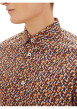 Thumbnail Chemise en coton marine imprimé coupe regular fit avec un col français - Image 6