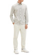 Thumbnail Chemise en coton blanc imprimé géométrique avec col français et coupe droite - Image 2