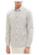 Thumbnail Chemise en coton blanc imprimé géométrique avec col français et coupe droite - Image 3