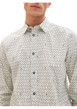 Thumbnail Chemise en coton blanc imprimé géométrique avec col français et coupe droite - Image 5