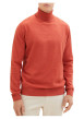 Thumbnail Pull brique chiné à coupe droite col roulé et à manches longues - Image 4