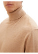 Thumbnail Pull beige chiné avec une coupe droite un col roulé et à manches longues - Image 3