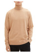 Thumbnail Pull beige chiné avec une coupe droite un col roulé et à manches longues - Image 4