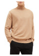 Thumbnail Pull beige chiné avec une coupe droite un col roulé et à manches longues - Image 5