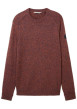 Thumbnail Pull en coton bordeaux uni avec une coupe droite et un col rond