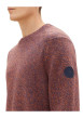 Thumbnail Pull en coton bordeaux uni avec une coupe droite et un col rond - Image 5