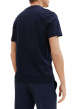 Thumbnail T-shirt en coton marine uni coupe droite avec un col rond et des inscriptions - Image 2