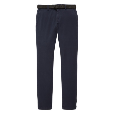 Pantalon en coton marine avec une ceinture à la...